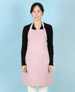 유폼 끈매듭 목걸이형 코지 고신축 앞치마 핑크 제작은 티팜