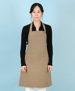 유폼 끈매듭 목걸이형 코지 고신축 앞치마 베이지 제작은 티팜